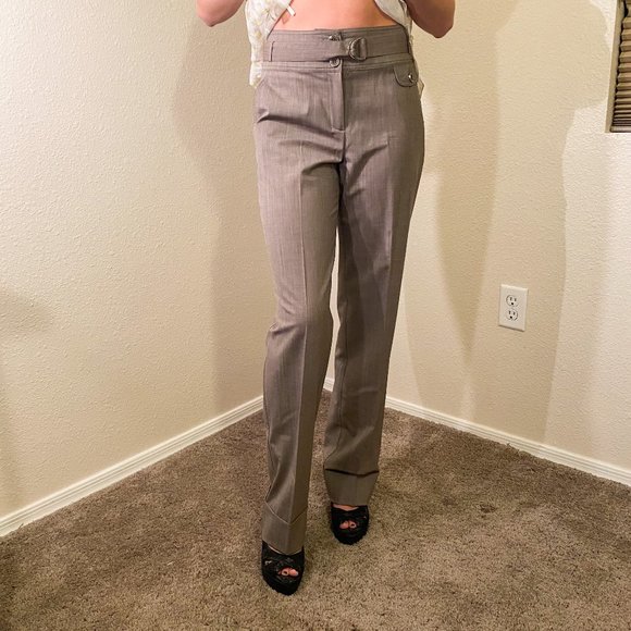 St. John Taupe Belted Slacks ✨ Discounted Shipping, All Offers Considered - Picture 1 of 3